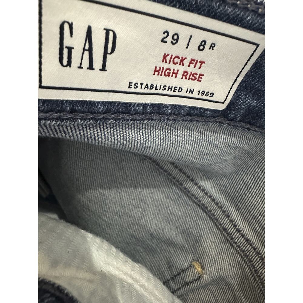 Gap High Rise Kick Fit Jeans Women's Size 29 8 Blue Denim Regular Fit Ankle - Picture 7 of 12